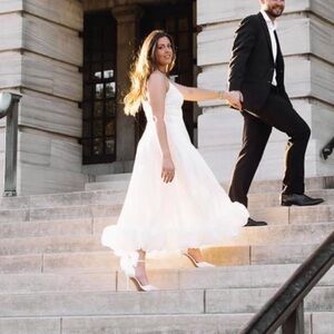 White dress with Ruffle Hem